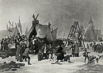 The Fair on the Thames, February 4th 1814, Engraving by Reeve